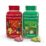Balance of Nature Fruits and Veggies Supplements - Whole Fruit and Vegetable Ingredients for Women, Men, and Kids - 90 Fruit Capsules, 90 Veggie Capsules - 1 Set
